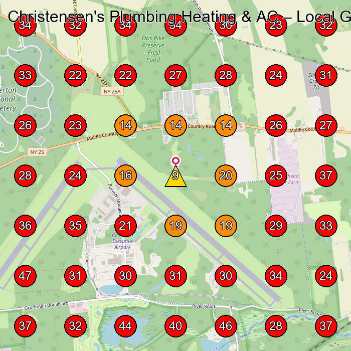 Christensen's Plumbing Heating & AC GeoGrid visibility map for Hvac Contractor in None